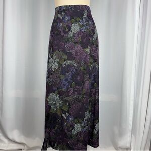 Vintage Notations Skirt Sz 1X Floral Tapestry Midi Side Zip Preppy Soft Academia